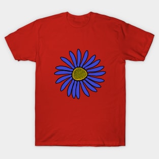 Beautiful, Cute, Pretty, Blue flower design. T-Shirt